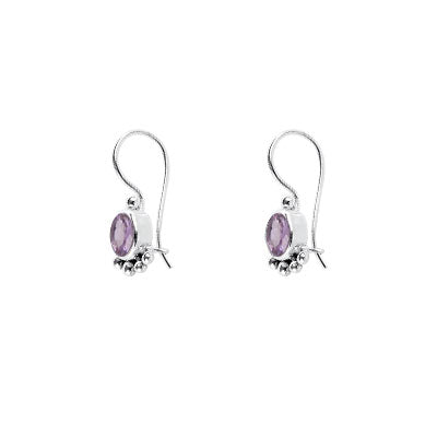 Brinco de Prata com Ametista - 66419