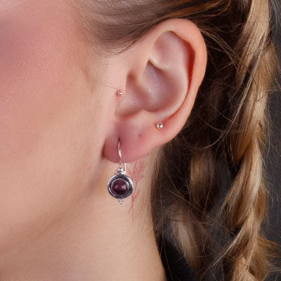 Brinco de Prata com Ametista - 66421
