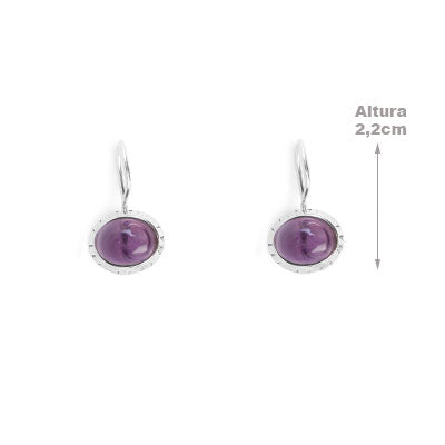 Brinco de Prata com Ametista - 66425