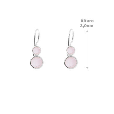 Brinco de Prata com Quartzo Rosa - 66427