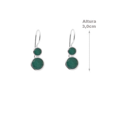 Brinco De Prata com Esmeralda - 66428