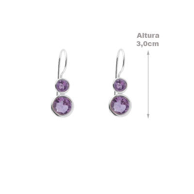 Brinco De Prata com Ametista - 66429
