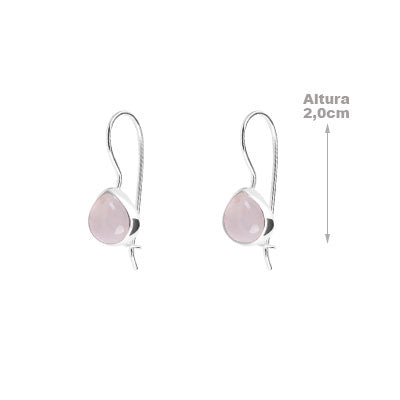 Brinco de Prata com Quartzo Rosa - 66430