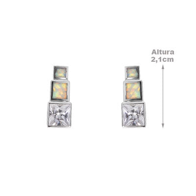 Brinco de Prata com Pedras - 66464