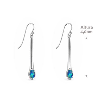 Brinco de Prata com Opala - 66477