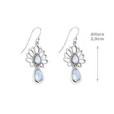 Brinco de Prata com Pedra da Lua - 66484