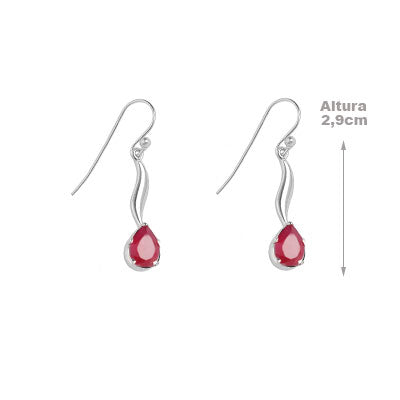 Brinco de Prata com Rubi - 66486