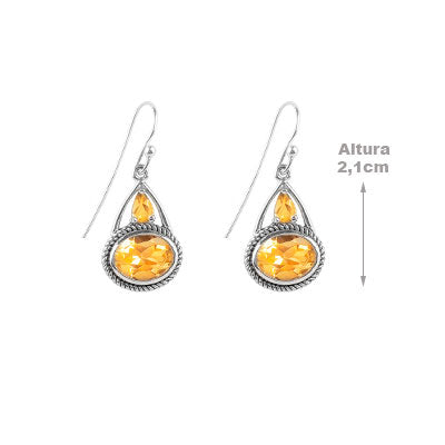 Brinco de Prata com Citrino - 66489