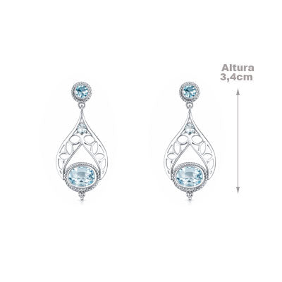 Brinco de Prata com Topázio - 66494