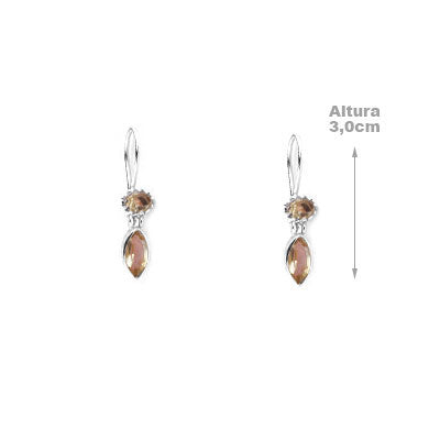 Brinco de Prata com Citrino - 66503