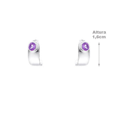 Argola de Prata com Ametista - 66508