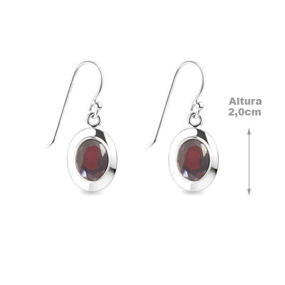 Brinco de Prata com Granada - 66510