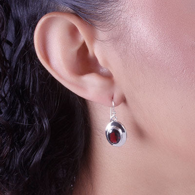 Brinco de Prata com Granada - 66510