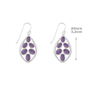 Brinco de Prata com Ametista - 66514