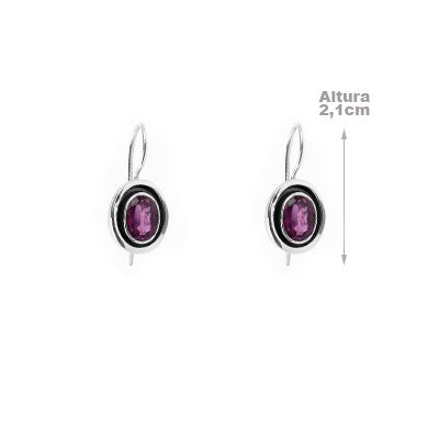 Brinco de Prata com Ametista - 66520
