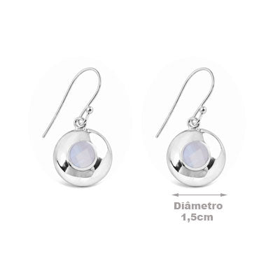 Brinco de Prata com Pedra da Lua - 66533