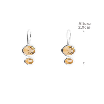 Brinco de Prata com Citrino - 66535