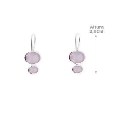 Brinco de Prata com Quartzo Rosa - 66537