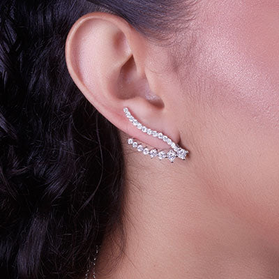 Brinco de Prata Contorno de Orelha (Ear Cuff) - 66566