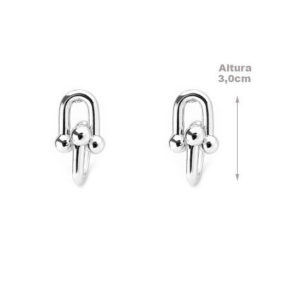 Brinco de Prata Elo - 66572