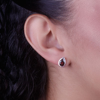 Brinco de Prata com Granada - 66581