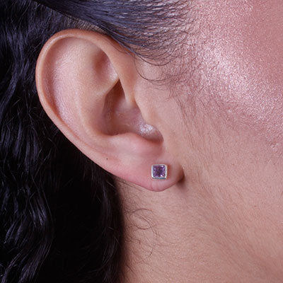 Brinco de Prata com Ametista - 66589