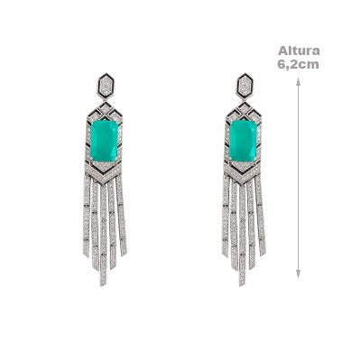 Brinco de Prata com Pedras - 66617