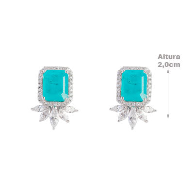 Brinco de Prata com Pedras - 66618
