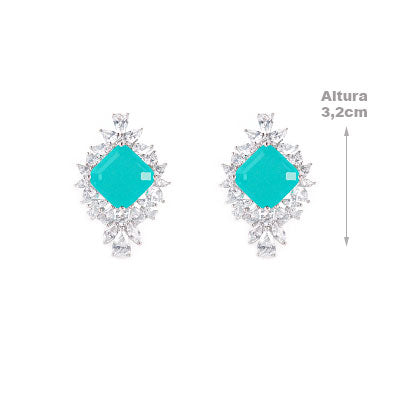 Brinco de Prata com Pedras - 66621