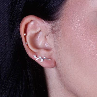 Brinco de Prata Contorno de Orelha (Ear Cuff) - 66622