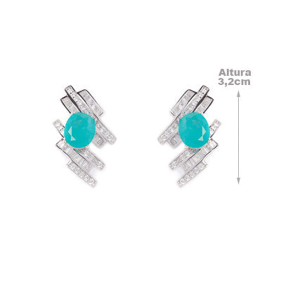 Brinco de Prata com Pedras - 66623
