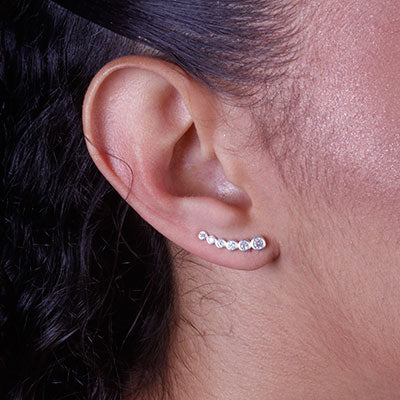 Brinco de Prata Contorno de Orelha (Ear Cuff) - 66651