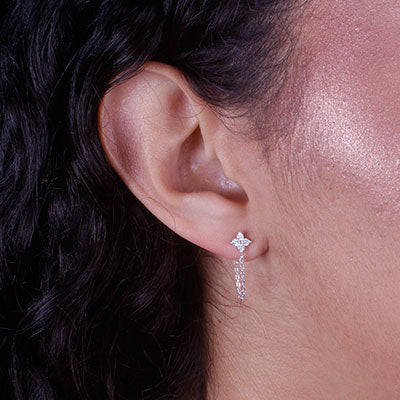 Brinco de Prata Flor - 66656