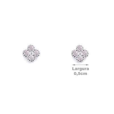 Brinco de Prata Trevo/Flor - 66659