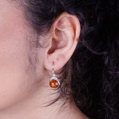 Brinco de Prata com Âmbar - 66670