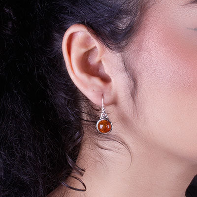 Brinco de Prata com Âmbar - 66673