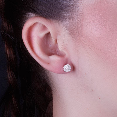 Brinco de Prata Rosa - 66680 - soprata