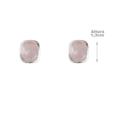 Brinco de Prata com Quartzo Rosa - 66692