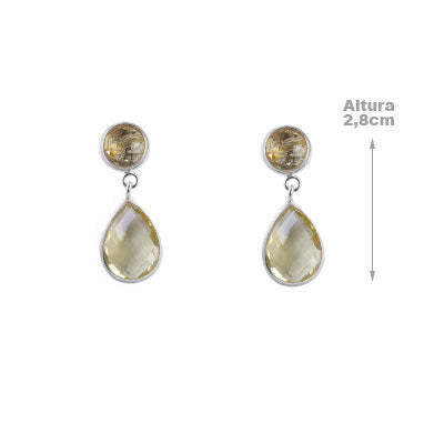 Brinco de Prata com Citrino - 66700
