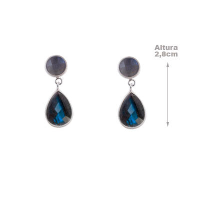 Brinco de Prata com Labradorita - 66701