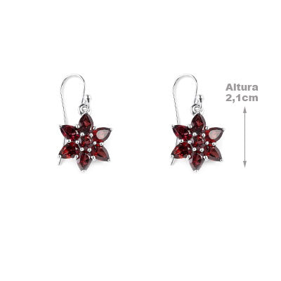 Brinco de Prata com Granada - 66705