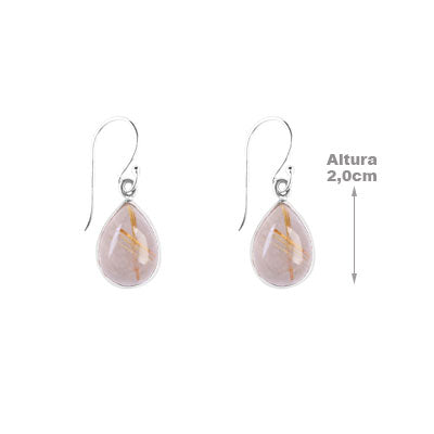 Brinco de Prata com Cristal Rutilado - 66708
