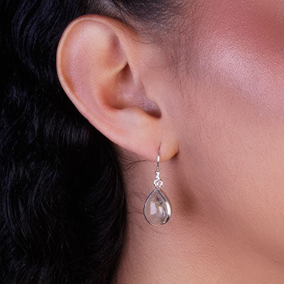Brinco de Prata com Cristal Rutilado - 66708
