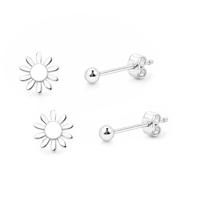 Brinco de Prata Flor- 66714 - soprata