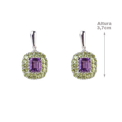 Brinco de Prata com Pedras - 66734
