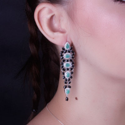 Argola de Prata com Pedras - 66738