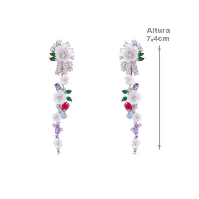 Brinco de Prata com Pedras - 66742