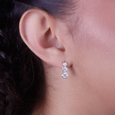 Brinco de Prata com Zircônia - 66759