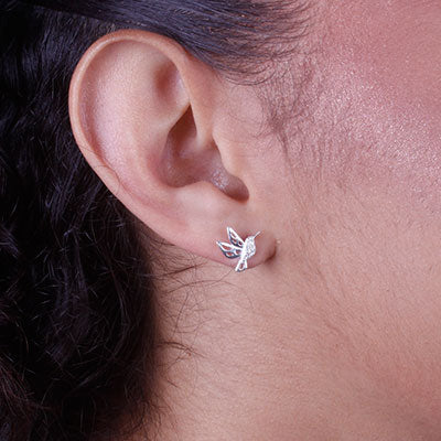 Brinco de Prata com Beija-Flor - 66775