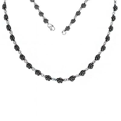 Gargantilha de Prata Flor - 66796